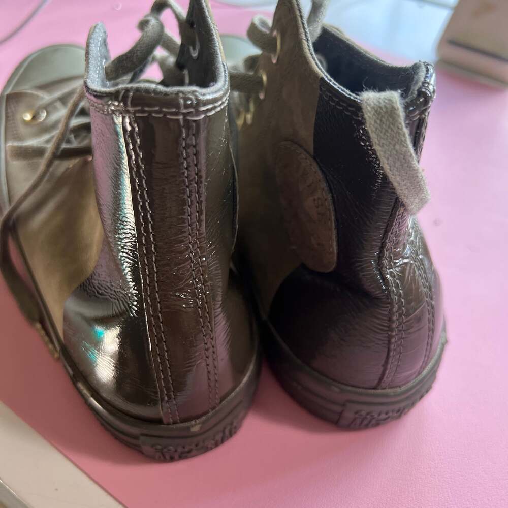 Converse All Star Chuck Taylor Hi Metallic Rubber Dark Stucco Green - Picture 3 of 5